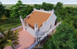 Bản vẽ thiết kế nhà thờ họ 3 gian 2 mái 60m2 phong cách truyền thống tại Thanh Hóa
