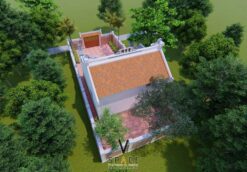 Bản vẽ thiết kế nhà thờ họ 3 gian 2 mái 60m2 phong cách truyền thống tại Thanh Hóa