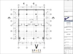 Bản vẽ thiết kế nhà thờ họ 3 gian 2 mái 60m2 phong cách truyền thống tại Thanh Hóa