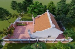 Bản vẽ thiết kế nhà thờ họ 3 gian 2 mái 60m2 phong cách truyền thống tại Thanh Hóa