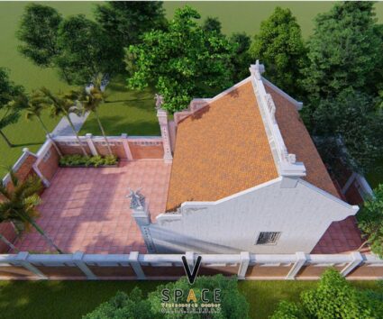 Bản vẽ thiết kế nhà thờ họ 3 gian 2 mái 60m2 phong cách truyền thống tại Thanh Hóa