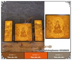 Bộ 3 tranh trúc chỉ đẹp cho không gian thờ