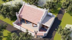 Mẫu thiết kế nhà thờ họ 3 gian 2 mái 73m2 liền nhà nhỏ tại Phú Thọ