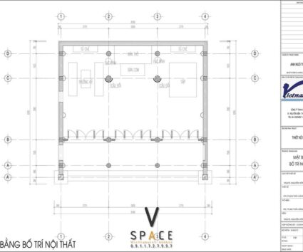 Mẫu thiết kế nhà thờ họ 3 gian 2 mái 73m2 liền nhà nhỏ tại Phú Thọ