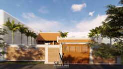 Mẫu thiết kế nhà thờ họ 3 gian 2 mái có hậu cung đẹp truyền thống tại Hà Tĩnh