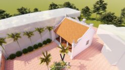 Mẫu thiết kế nhà thờ họ 3 gian 2 mái có hậu cung đẹp truyền thống tại Hà Tĩnh