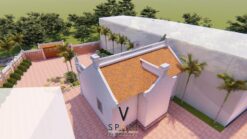 Mẫu thiết kế nhà thờ họ 3 gian 2 mái có hậu cung đẹp truyền thống tại Hà Tĩnh