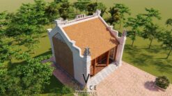 Phối cảnh thiết kế nhà thờ họ 3 gian 2 mái 45m2 nhỏ nhắn tại Hải Phòng