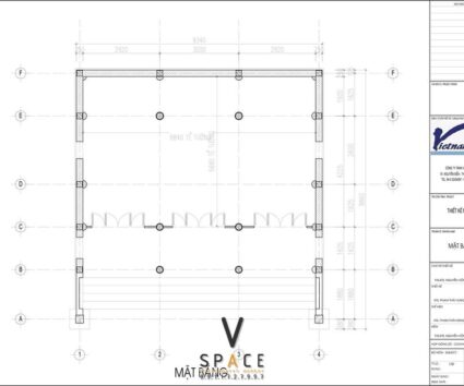 Phương án thiết kế nhà thờ họ 3 gian 2 mái 92 m2 liền nhà ở tại Quảng Ninh