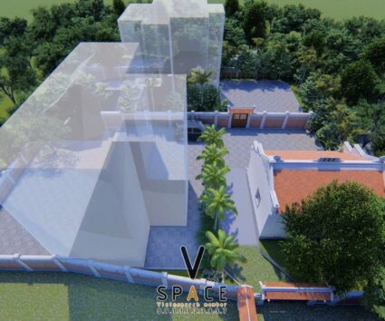 Phương án thiết kế nhà thờ họ 3 gian 2 mái phong cách kiến trúc miền Bắc tại Nghệ An