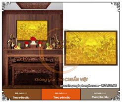 Tranh trúc chỉ đèn hoa sen mặt trời ấm áp