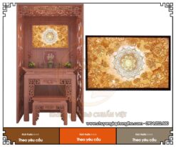 Tranh trúc chỉ hoa sen mandala trang trí phòng thờ