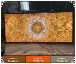 Tranh trúc chỉ hoa sen mandala trang trí phòng thờ