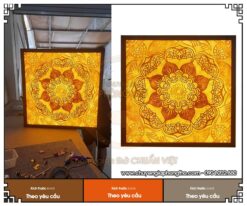 Tranh trúc chỉ mandala vuông ốp tường cho phòng thờ