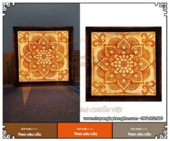 Tranh trúc chỉ mandala vuông ốp tường cho phòng thờ