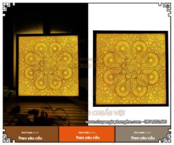 Tranh trúc chỉ mandala vuông ốp tường cho phòng thờ