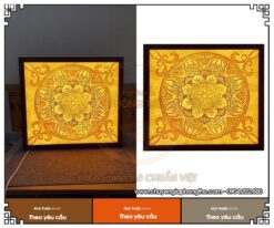 Tranh trúc chỉ mandala vuông ốp tường cho phòng thờ