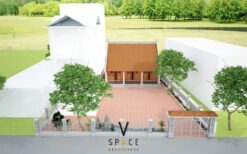 Bản vẽ thiết kế nhà thờ họ 3 gian 2 mái 90m2 có sân rộng tại Lai Châu