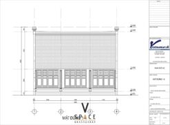 Bản vẽ thiết kế nhà thờ họ 3 gian 2 mái 90m2 có sân rộng tại Lai Châu