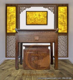 Bộ tranh trúc chỉ tùng hạc sen phúc cho phòng thờ