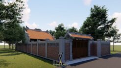 Nhà thờ họ 3 gian 2 mái có hậu cung truyền thống tại Cao Bằng