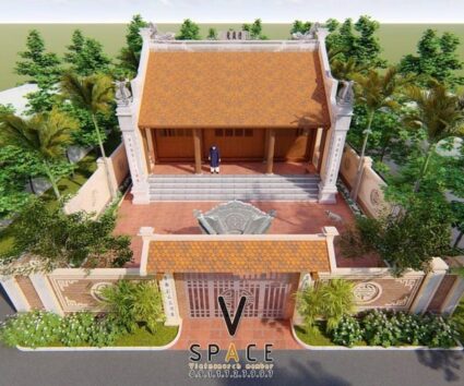 Thiết kế nhà thờ họ 3 gian 2 mái có hậu cung và nhà ngang tại Tuyên Quang