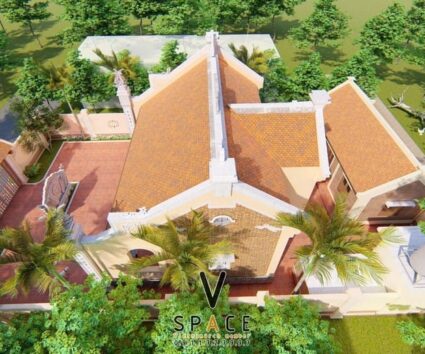 Thiết kế nhà thờ họ 3 gian 2 mái có hậu cung và nhà ngang tại Tuyên Quang