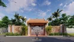 Thiết kế nhà thờ họ 3 gian 2 mái có hậu cung và nhà ngang tại Tuyên Quang