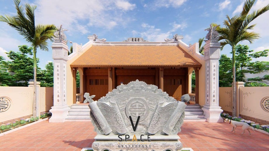 Thiết kế nhà thờ họ 3 gian 2 mái có hậu cung và nhà ngang tại Tuyên Quang Thiết kế nhà thờ họ 3 gian 2 mái có hậu cung và nhà ngang tại Tuyên Quang