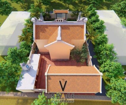 Thiết kế nhà thờ họ 3 gian 2 mái có hậu cung và nhà ngang tại Tuyên Quang