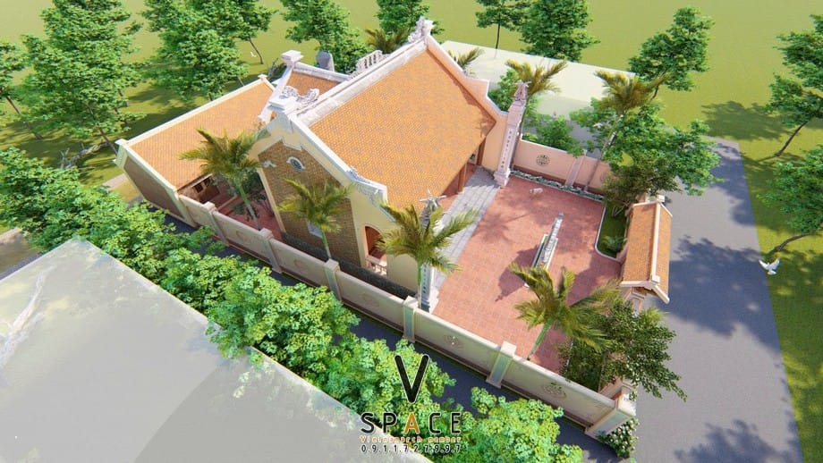 Thiết kế nhà thờ họ 3 gian 2 mái có hậu cung và nhà ngang tại Tuyên Quang Thiết kế nhà thờ họ 3 gian 2 mái có hậu cung và nhà ngang tại Tuyên Quang