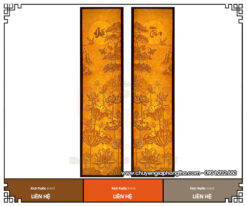 Tranh ​​trúc chỉ cây tùng treo phòng thờ
