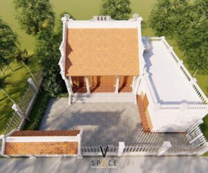 Mẫu nhà thờ họ 3 gian 2 mái kết hợp nhà ngang mái bằng tại Sơn La
