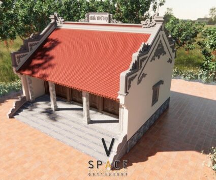 Bản vẽ thiết kế nhà thờ họ 3 gian 2 mái 80m2 với bậc ngũ cấp tại Hà Nội