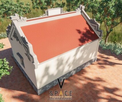 Bản vẽ thiết kế nhà thờ họ 3 gian 2 mái 80m2 với bậc ngũ cấp tại Hà Nội