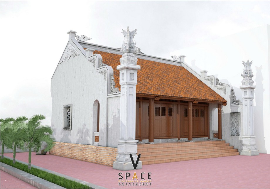 Phương án thiết kế nhà thờ họ 3 gian 2 mái phong cách truyền thống 67m2 tại Hưng Yên Phương án thiết kế nhà thờ họ 3 gian 2 mái phong cách truyền thống 67m2 tại Hưng Yên