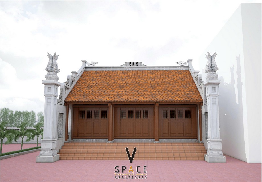 Phương án thiết kế nhà thờ họ 3 gian 2 mái phong cách truyền thống 67m2 tại Hưng Yên Phương án thiết kế nhà thờ họ 3 gian 2 mái phong cách truyền thống 67m2 tại Hưng Yên