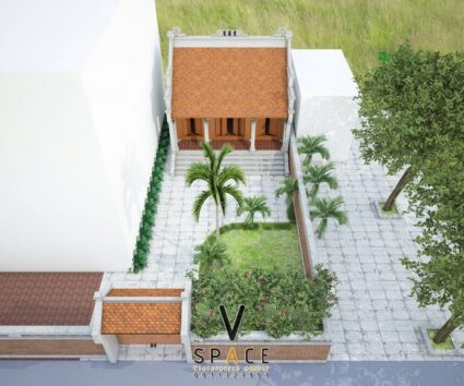 Bản vẽ thiết kế nhà thờ họ 3 gian 2 mái diện tích nhỏ 45m2 tại Ninh Bình
