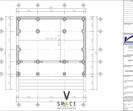 Bản vẽ thiết kế nhà thờ họ 3 gian 2 mái diện tích nhỏ 45m2 tại Ninh Bình