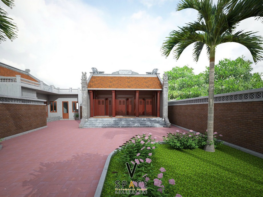 Nhà thờ họ 3 gian 2 mái liền nhà ngang truyền thống kết hợp hiện đại tại Thanh Hóa Nhà thờ họ 3 gian 2 mái liền nhà ngang truyền thống kết hợp hiện đại tại Thanh Hóa