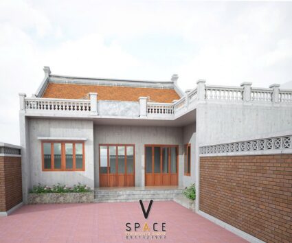 Nhà thờ họ 3 gian 2 mái liền nhà ngang truyền thống kết hợp hiện đại tại Thanh Hóa