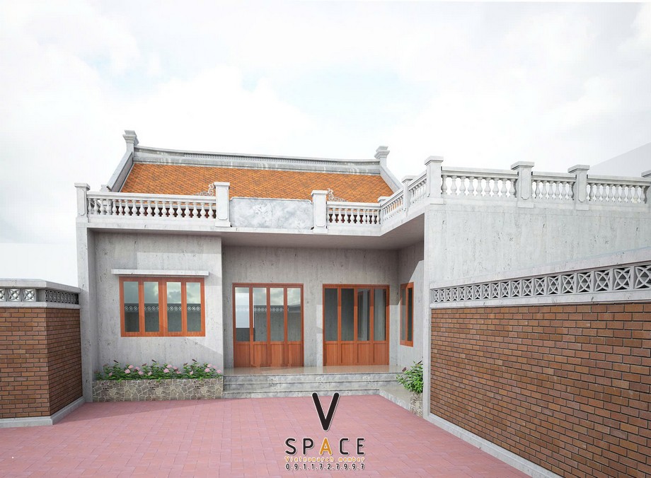 Nhà thờ họ 3 gian 2 mái liền nhà ngang truyền thống kết hợp hiện đại tại Thanh Hóa Nhà thờ họ 3 gian 2 mái liền nhà ngang truyền thống kết hợp hiện đại tại Thanh Hóa