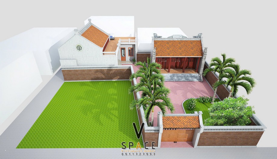 Nhà thờ họ 3 gian 2 mái liền nhà ngang truyền thống kết hợp hiện đại tại Thanh Hóa Nhà thờ họ 3 gian 2 mái liền nhà ngang truyền thống kết hợp hiện đại tại Thanh Hóa